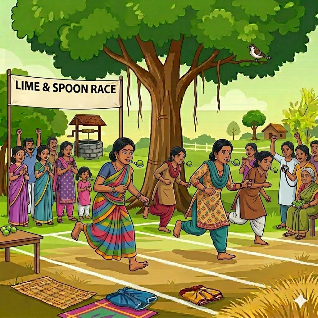Lime & Spoon Race (Female) හැන්ද මත දෙහි ගෙඩිය තබාගෙන දිවීම